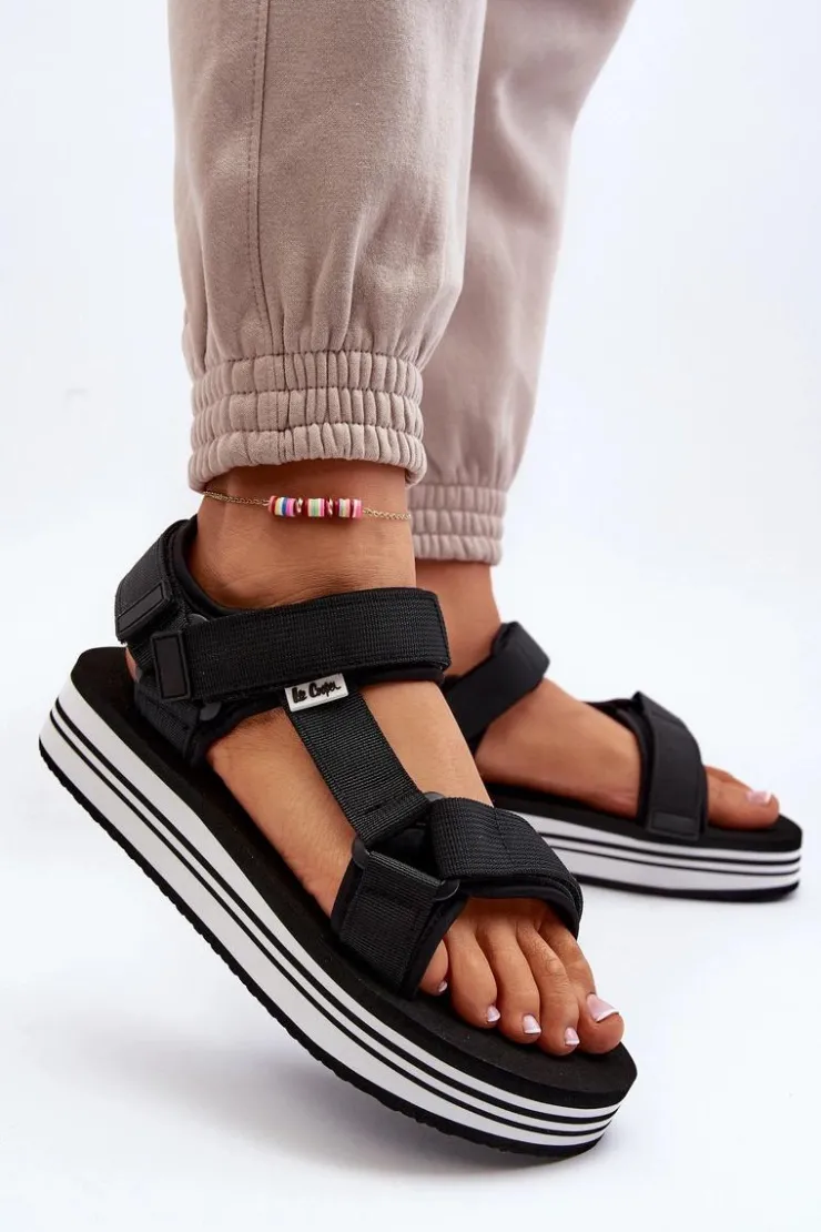 Damskie Lee Cooper Damskie Sandały Na Platformie LCW-24-05-2753 Czarne