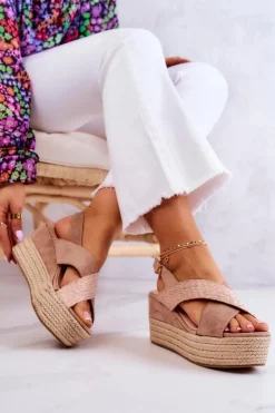 Boto Sandały Na Koturnie*Damskie Sandały Na Platformie Beżowe Emmalee