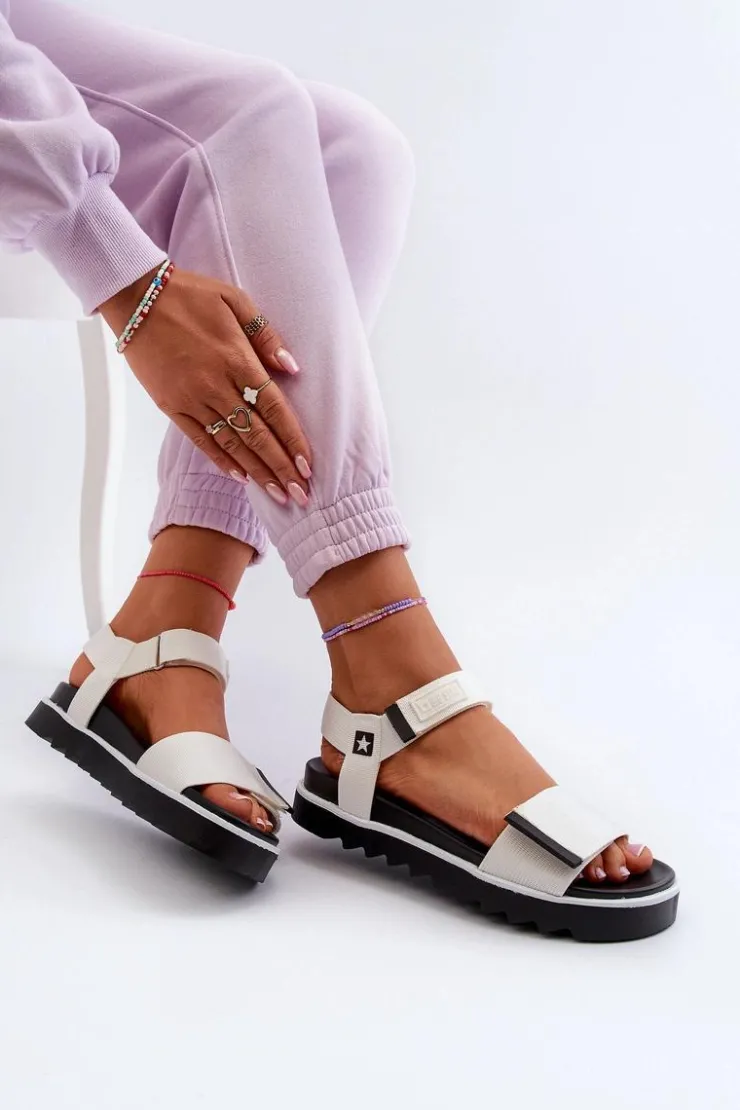 Best Big Star Shoes Damskie Sandały Na Platformie Big Star NN274777 Białe Biały