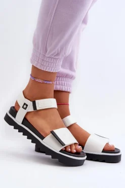 Best Big Star Shoes Damskie Sandały Na Platformie Big Star NN274777 Białe Biały