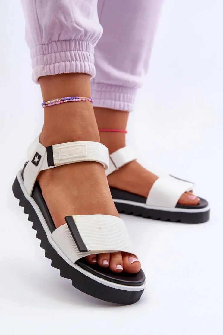 Best Big Star Shoes Damskie Sandały Na Platformie Big Star NN274777 Białe Biały