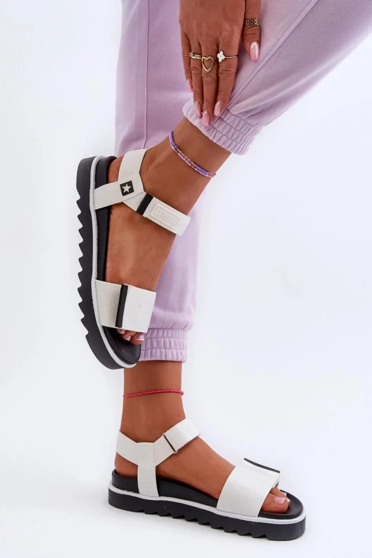 Best Big Star Shoes Damskie Sandały Na Platformie Big Star NN274777 Białe Biały