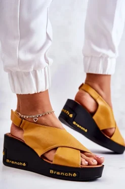 Damskie Buty damskie Vinceza Damskie Sandały Na Rzep Żółte Amaze