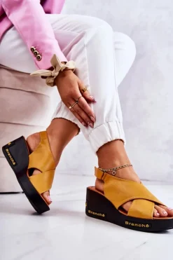 Damskie Buty damskie Vinceza Damskie Sandały Na Rzep Żółte Amaze