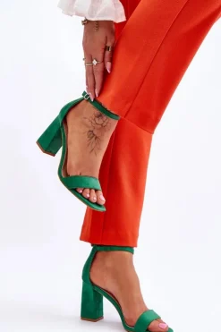 Boto Sandały Na Obcasie*Damskie Sandały Na Stabilnym Słupku Zielone Lavissa