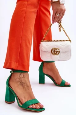 Boto Sandały Na Obcasie*Damskie Sandały Na Stabilnym Słupku Zielone Lavissa