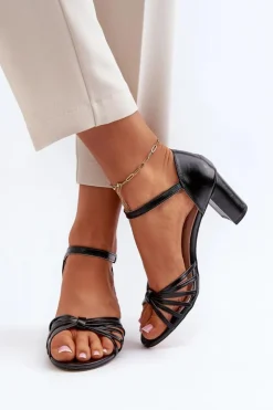 Damskie Evento Damskie Sandały Na Słupku Czarne Pyrrette