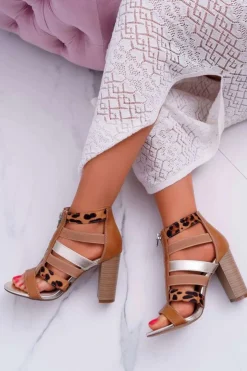 Boto Sandały Na Obcasie*Damskie Sandały Na Słupku Eleganckie Zamek Z Przodu Rahel