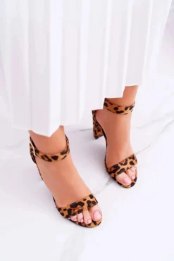 Boto Sandały Na Obcasie*Damskie Sandały Na Słupku W Panterkę Serenity