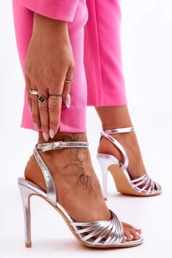 Damskie Boto Damskie Sandały Na Szpilce Srebrne My Darling