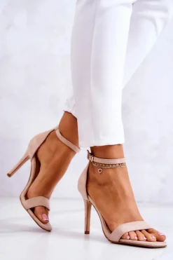 Damskie Buty damskie Vinceza Damskie Sandały Na Szpilce Zamszowe Beżowe Massimo