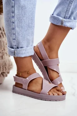 ZAXY Sandały Gumowe|Sandały Płaskie*Damskie Sandały Pachnące Gumowe Beżowe DD285066