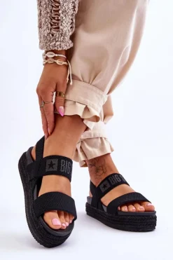 Damskie Big Star Shoes Damskie Sandały Wsuwane Big Star LL274856 Czarne