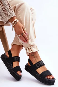 Damskie Big Star Shoes Damskie Sandały Wsuwane Big Star LL274856 Czarne