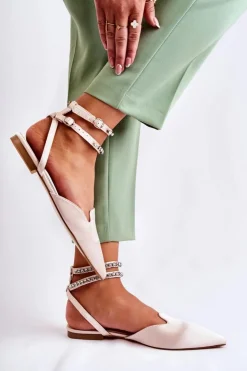 Damskie Boto Damskie Sandały Z Noskiem W Szpic Beżowe Amisha