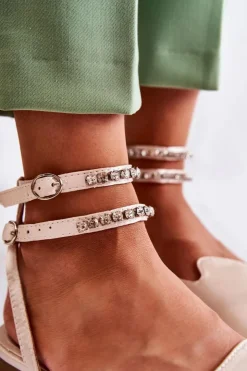 Damskie Boto Damskie Sandały Z Noskiem W Szpic Beżowe Amisha