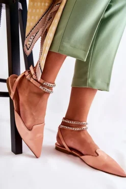 Boto Damskie Sandały Z Noskiem W Szpic Różowe Amisha