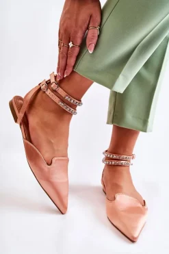 Boto Damskie Sandały Z Noskiem W Szpic Różowe Amisha