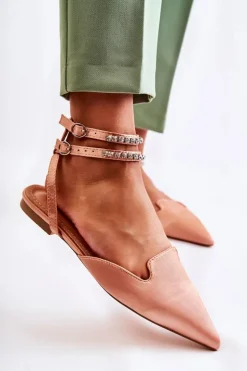 Boto Damskie Sandały Z Noskiem W Szpic Różowe Amisha