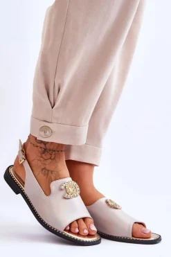 Damskie Damskie buty S.Barski Damskie Sandały Z Ozdobą S.Barski KV-2775-49 Różowo-Złote