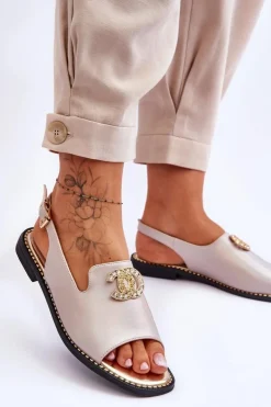 Damskie Damskie buty S.Barski Damskie Sandały Z Ozdobą S.Barski KV-2775-49 Różowo-Złote