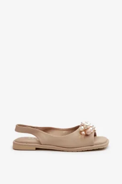 Best Damskie buty S.Barski Damskie Sandały Z Ozdobami S.Barski KV27-004 Beżowe Beżowy