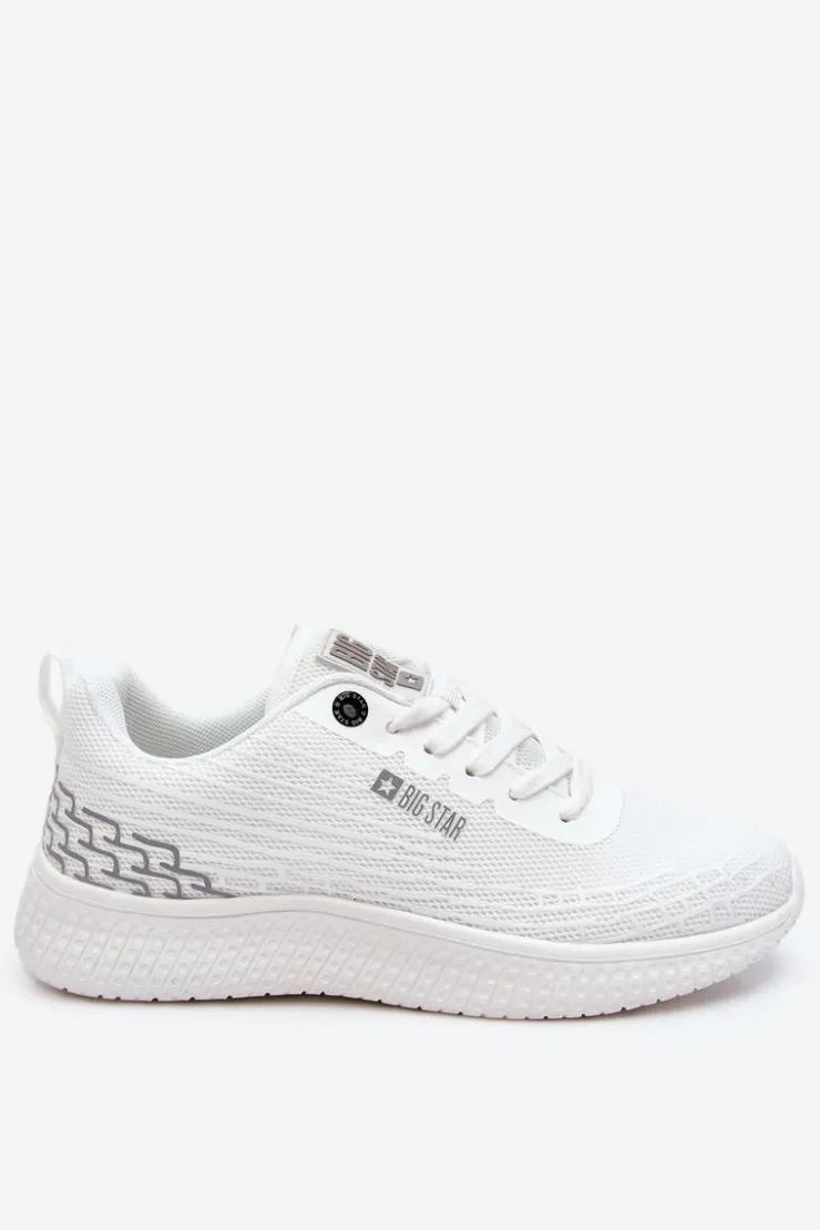 Sale Big Star Shoes Damskie Siateczkowe Buty Sportowe Memory Foam System Big Star LL274664 Białe