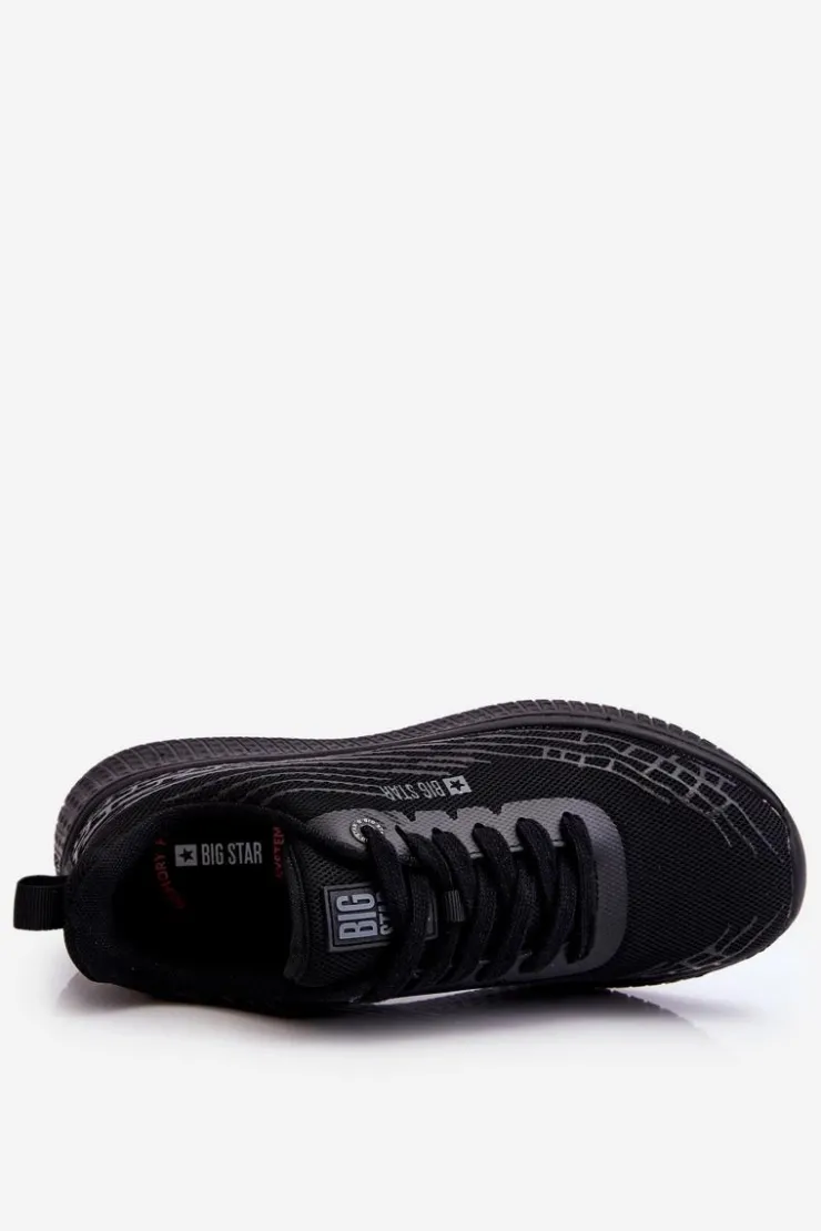 Big Star Shoes Buty Sportowe Big Star|Sneakersy Damskie*Damskie Siateczkowe Buty Sportowe Memory Foam System Big Star LL274662 Czarne Czarny