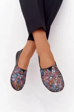 Damskie Maciejka Damskie Skórzane Baleriny 01930-87 Czarne