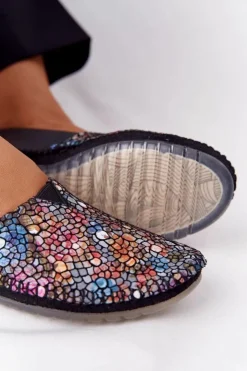 Damskie Maciejka Damskie Skórzane Baleriny 01930-87 Czarne