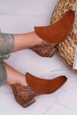 Damskie Maciejka Damskie Skórzane Botki Rude 04091-49