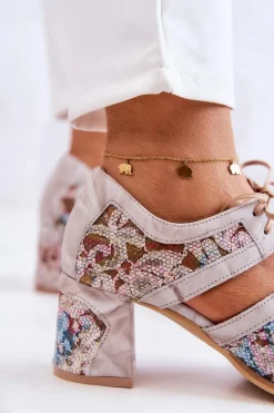 Best Maciejka Damskie Skórzane Botki 05328-04 Beżowe