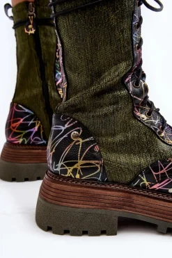 Best Maciejka Damskie Skórzane Botki Workery 06203-09 Multikolor