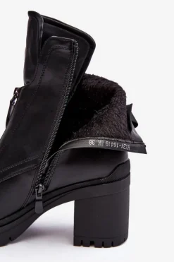 Damskie Buty damskie Vinceza Damskie Skórzane Botki Z Dżetami Czarne Rosie