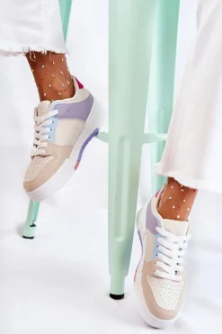 Boto Damskie Skórzane Buty Sportowe Beżowe Francis