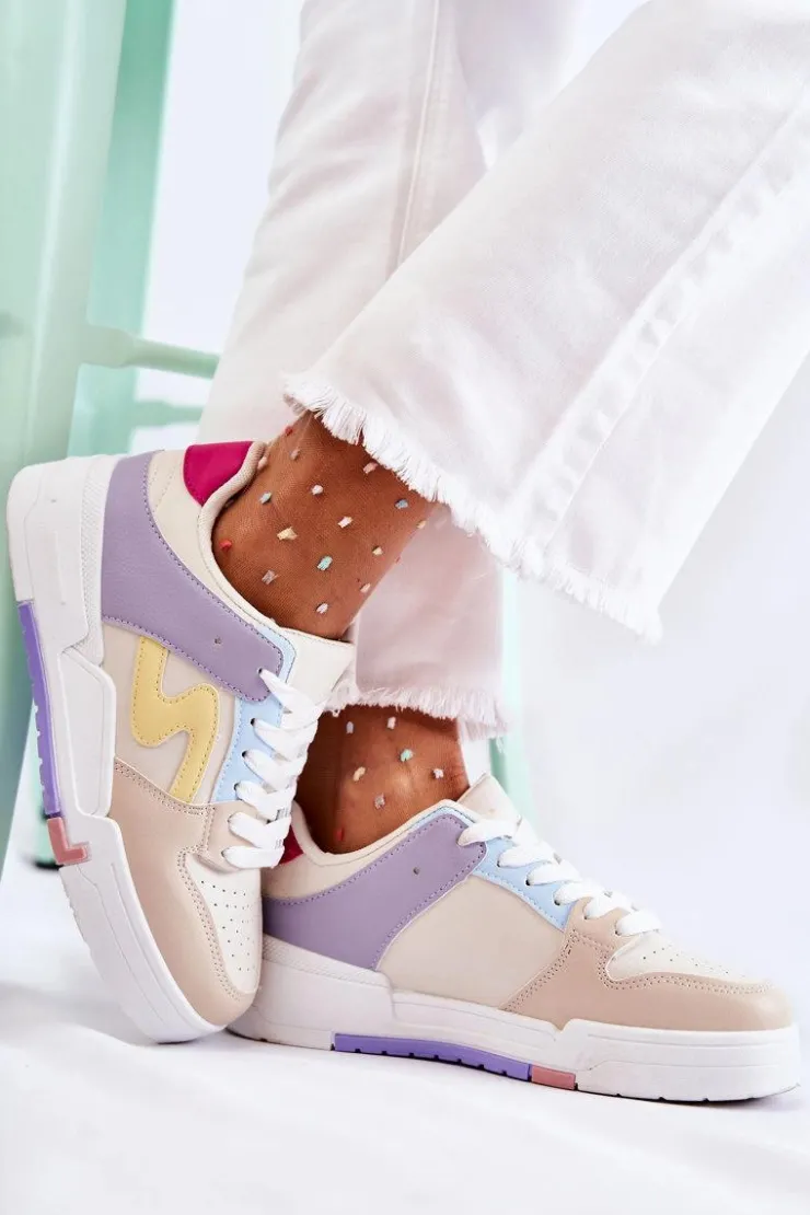 Boto Damskie Skórzane Buty Sportowe Beżowe Francis