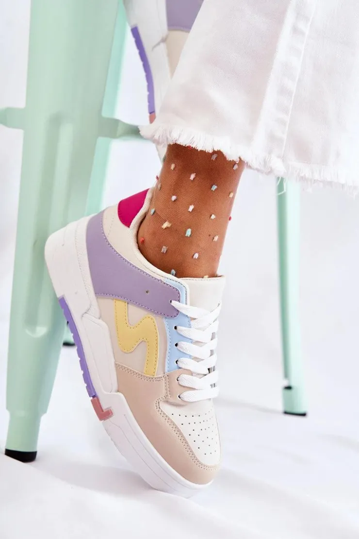 Boto Damskie Skórzane Buty Sportowe Beżowe Francis