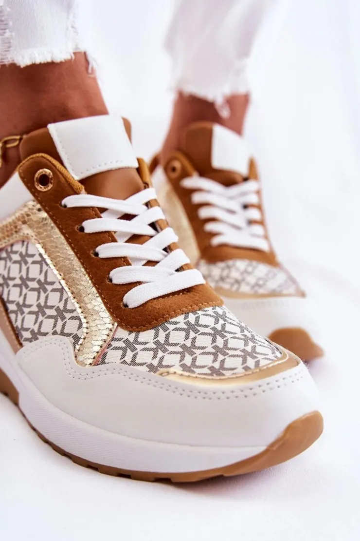 Damskie Boto Damskie Skórzane Buty Sportowe Na Koturnie Białe Catrine