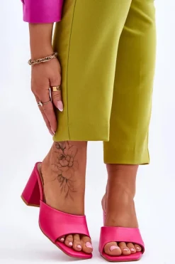 Sale Boto Damskie Skórzane Klasyczne Klapki Fuksja Loara