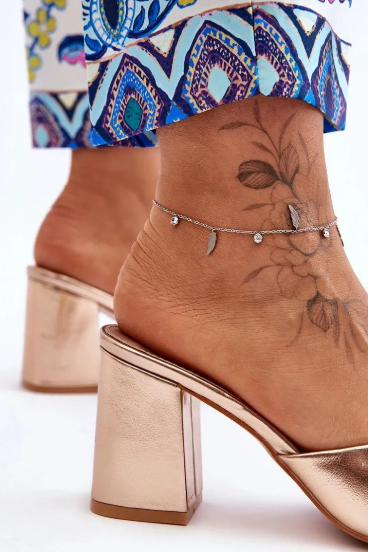 Boto Klapki Na Obcasie|Klapki Damskie Klasyczne*Damskie Skórzane Klasyczne Klapki Różowe Złoto Loara