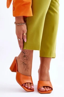 Damskie Boto Damskie Skórzane Klasyczne Klapki Pomarańczowe Loara