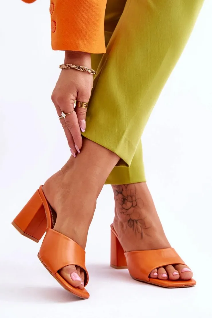 Damskie Boto Damskie Skórzane Klasyczne Klapki Pomarańczowe Loara