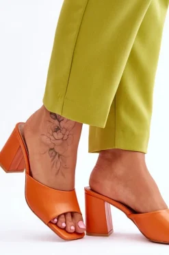 Damskie Boto Damskie Skórzane Klasyczne Klapki Pomarańczowe Loara