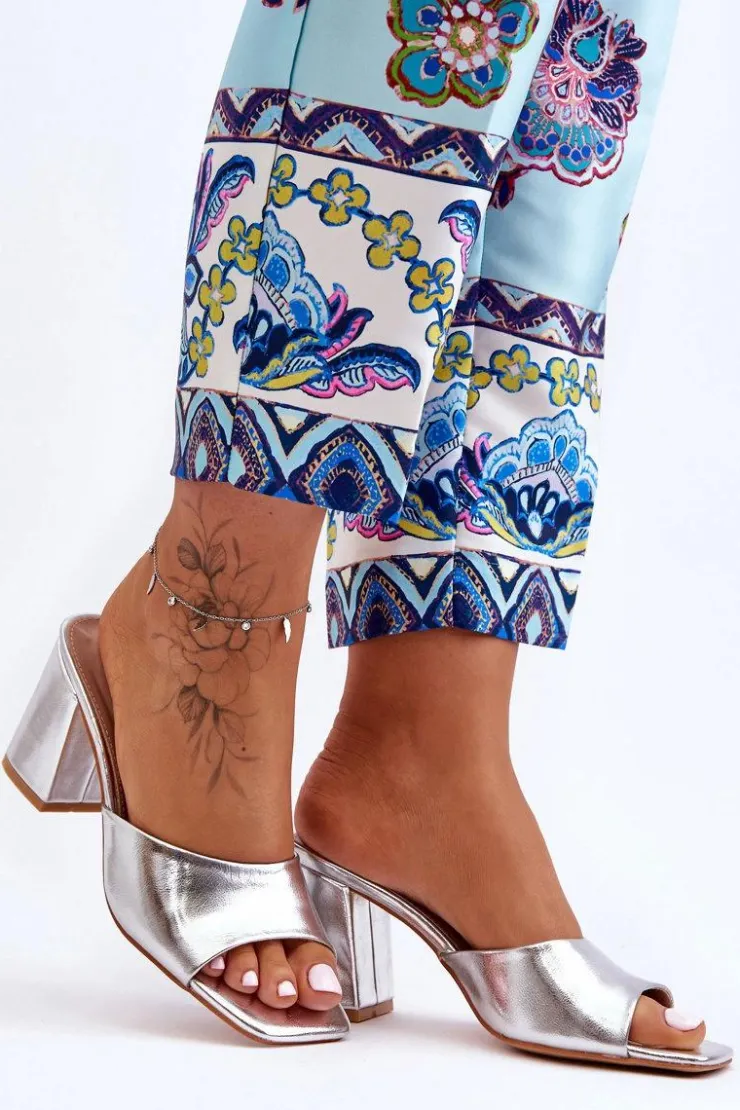 Damskie Boto Damskie Skórzane Klasyczne Klapki Srebrne Loara