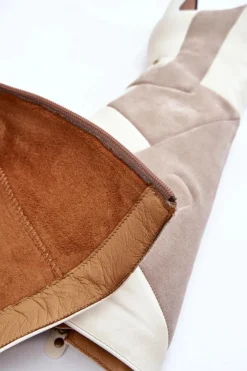 Damskie Maciejka Damskie Skórzane Kozaki Do Kolan 05784-22 Jasnobeżowe