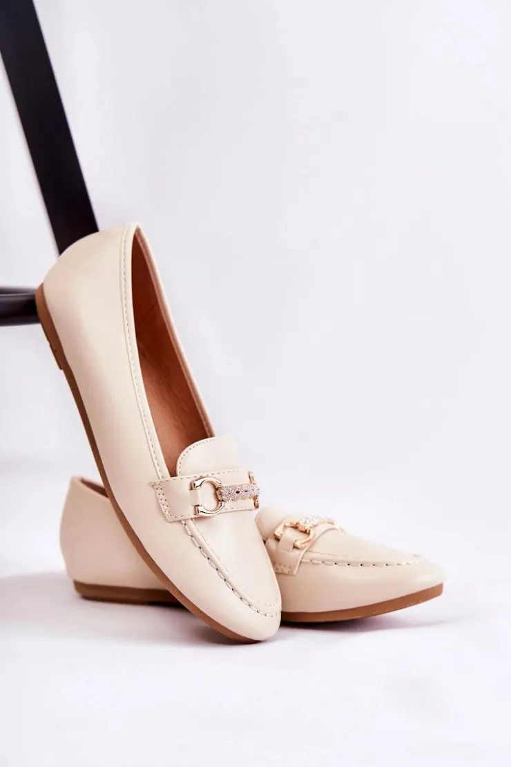 Boto Mokasyny Damskie Skórzane*Damskie Skórzane Mokasyny Beżowe Godley