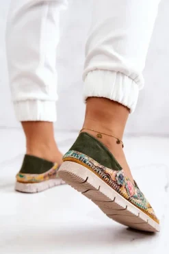 Maciejka Mokasyny Damskie Skórzane*Damskie Skórzane Mokasyny 05434-09 Zielone