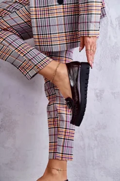 Discount Boto Damskie Skórzane Mokasyny Na Platformie Bordowe Venesia