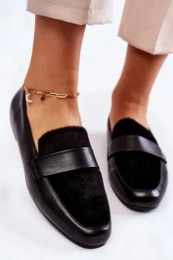 Boto Damskie Skórzane Mokasyny La.Fi 210018B-PUF Czarne