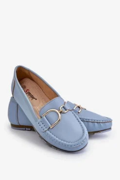 Boto Mokasyny Damskie Skórzane*Damskie Skórzane Mokasyny Jasnoniebieskie Downtown